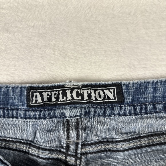 Affliction Grant RN# 127458 Size 40x33.5" Long Men's Jeans Heavy Distressed - Picture 9 of 14